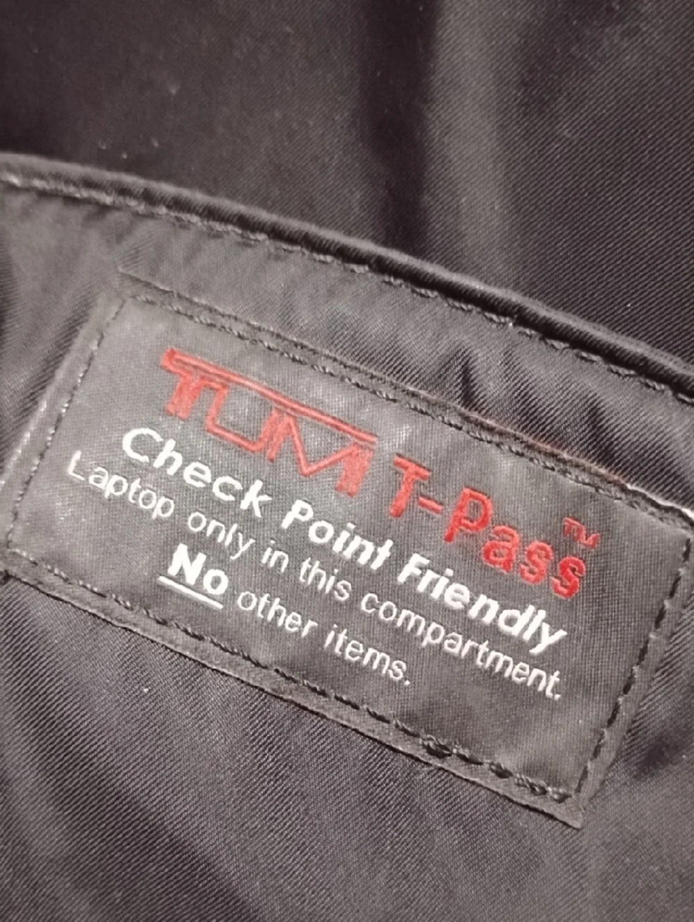 TUMI Black Ballistic Nylon Slim Laptop Briefcase with Leather Trim
